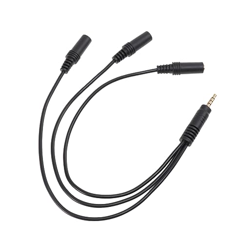 Mikikit 1 Stück 1 3 Headset Audio-splitter Für Kopfhörer- Und Mikrofonbuchse Audio-mikrofon-splitter Black von Mikikit