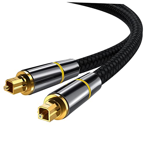 Mikikit 15 Audioleitung Glasfaser Soundbar optisches Kabel Optik lichtwellenleiter optical audio cable optisches kabel für fernseher optisches Stecker-zu-Stecker-Kabel Faserkern Black von Mikikit