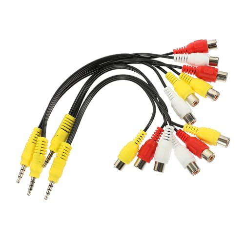 Mikikit 4er Set Auf AV Audio Splitter Kabel 3 Wege Audio Adapter Für Audio Patchkabel Für Optimale Verbindung Und Signalübertragung von Mikikit