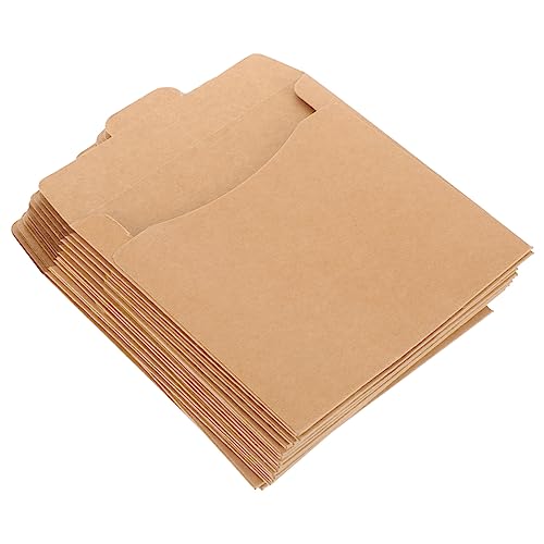 Mikikit 50 Stück CD-Verpackungsbeutel Verpackungskartons CD-Organizer-Tasche beschreibbar Leere CD CD-Halterhüllen DVD-Speicherhalter DVD-Hüllen Kraftpapier Light Brown von Mikikit