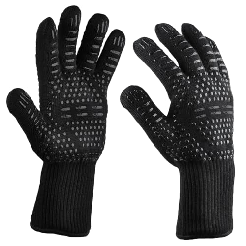 Mikikit BBQ Hitzebeständige Handschuhe Aus Aramid Feuerfeste Isolierhandschuhe Für Küche Und Grillen von Mikikit