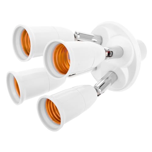 Mikikit E27 Multi Head Lampenfassung Adapter 360° Verstellbarer Lichtsockel Extender Für Deckenleuchten Geeignet Für LED Glühbirnen Flexible Für Bis Zu 4 Lichtquellen von Mikikit