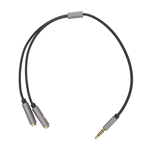 Mikikit Splitter Von Mann Zu Frau Kopfhörer-Splitter Audiokabel 3,5-mm-Splitter Silver von Mikikit