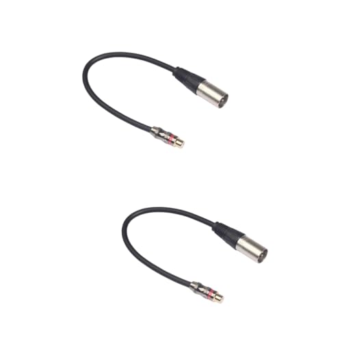 Mikinona 2St Cinch-Buchse auf XLR-Stecker-Adapter Audio converter cable Microphone cable adapter Anti- audio cable Stecker-zu-Stecker-Stereo-Audiokabel Konverter lautsprecher Black von Mikinona