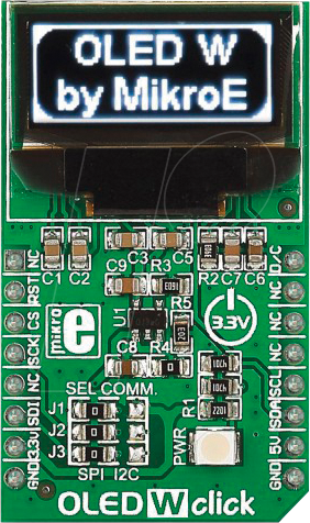 MIKROE-1649 - 0,82 '' OLED - Click Board™, 96 x 39 px, monochrome von MikroElektronika