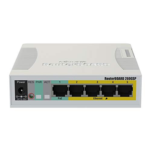 Mikrotik CSS106-1G-4P-1S Gigabit Ethernet (10/100/1000) Power Over Ethernet (PoE) Weiß Netzwerk-Switch - Netzwerk-Switches (Gigabit Ethernet (10/100/1000), Power Over Ethernet (PoE)) von MikroTik