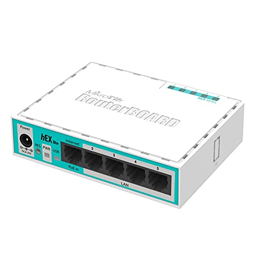 Mikrotik RB750 Ethernet Router (10.100Mbps, 10/100Base-T(X), Ethernet (RJ-45), 64MB, 32MB AR7241-AH1A von MikroTik