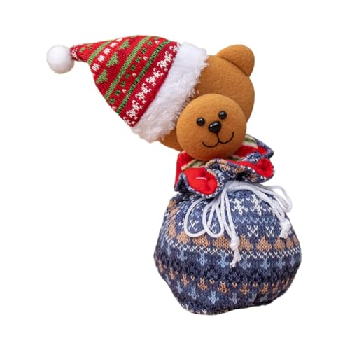 Milageto Weihnachtsgeschenk-Puppentasche, Geschenktasche mit Kordelzug, Goody Bag, Weihnachtsdekoration, Heiligabend- für, Bär von Milageto