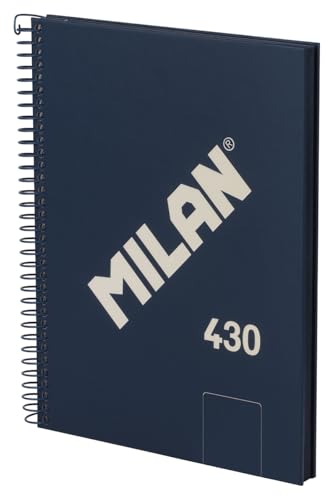 MILAN® Notizbuch A5, Spiralbindung, Hardcover, 80 weiße Seiten, 95 g/m², Kollektion 430 since 1918, blau von Milan