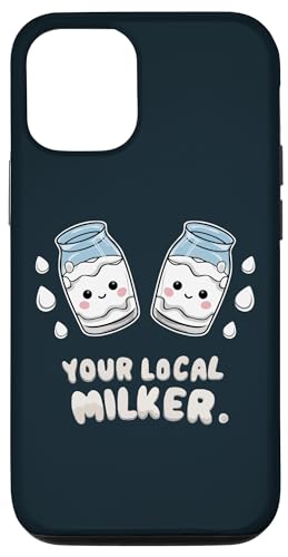 Hülle für iPhone 15 Pro Lustiges Milch Design Molkerei-Enthusiast lokaler Melker von Milch Humorvolles Geschenk für Milchliebhaber