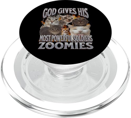 Gott gibt seinen mächtigsten Zoomies ein lustiges Katzen-Meme-Bootleg PopSockets PopGrip für MagSafe von MildlyPerturbed