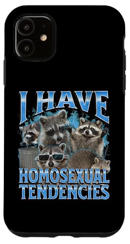 Hülle für iPhone 11 Ich habe homosexuelle Tendenzen Lustiges Waschbär-Meme-Bootleg von MildlyPerturbed