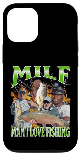 Hülle für iPhone 12/12 Pro MILF Man I Love Fishing Lustiges Angeln Meme Bootleg Grafik von MildlyPerturbed