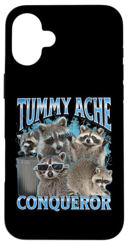 Hülle für iPhone 16 Plus Tummy Ache Conqueror Lustiger Waschbär Meme Bootleg Grafik 90er Jahre von MildlyPerturbed