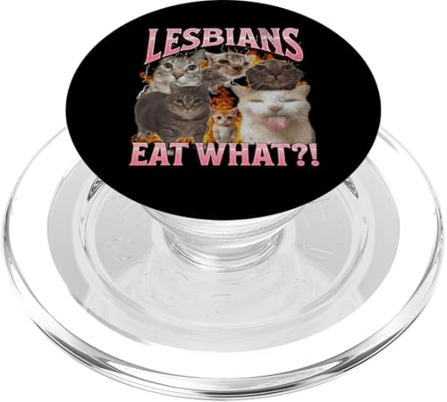 Lesben essen was?! Lustige Katze Gay Pride LGBTQ Wortspiel Bootleg PopSockets PopGrip für MagSafe von MildlyPerturbed