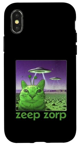 Lustige Alien Cat Meme Grafik Hülle für iPhone X/XS von MildlyPerturbed