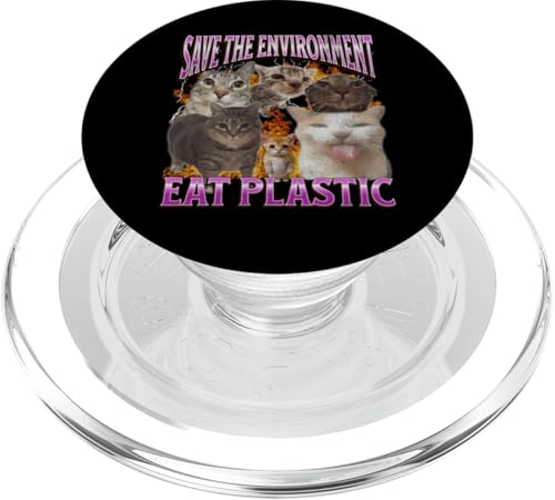 Save The Environment Lustige Katze Meme Bootleg Grafik PopSockets PopGrip für MagSafe von MildlyPerturbed