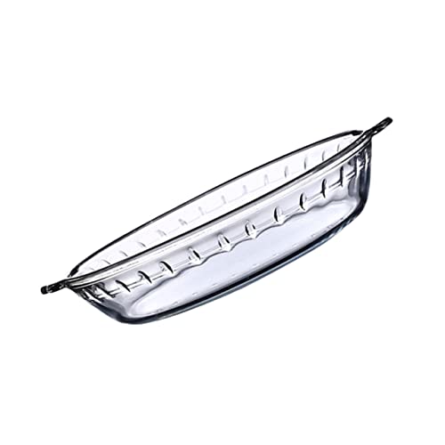 MILISTEN Obsttablett 1Stk runde Auflaufform aus Glas bandejas para comida Backofen Kuchenform Essenstablett Backformen für den Ofen Fischtablett zum Grillen mikrowelle grillplatte groß von Milisten