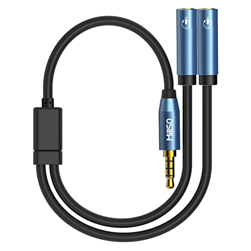 MillSO 3.5mm Kopfhörer Adapter Splitter - 4-polig 3,5mm Klinke Y Kabel (1 zu 2 Klinke) Audio Mic Splitter für Handy, Laptop, Xbox One, PS4, PC und MP3 Player von MillSO