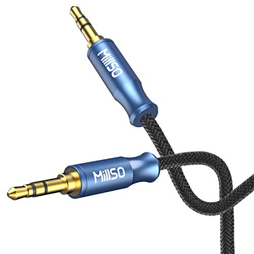 MillSO Aux Klinkenkabel 3.5mm Klinke auf Klinke Aux Kabel Nylon Geflochtenes Hochwertige Stereo Audiokabel für Kopfhörer, Autoradio, PC, Lautsprecher, Stereoanlagen, MP3/ MP4 Player usw.(2.4m) von MillSO