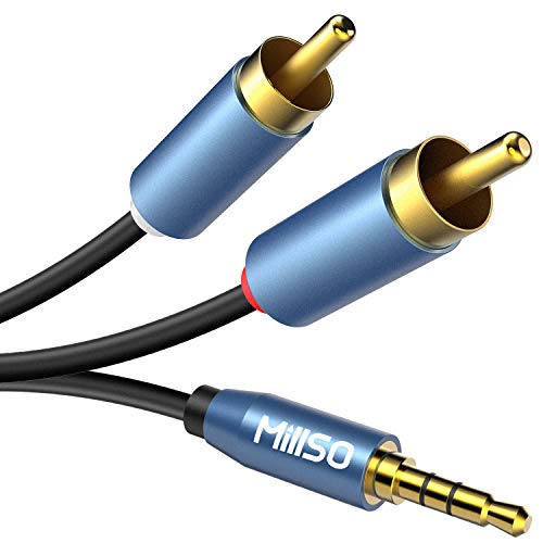 MillSO Cinch Audiokabel 3m Klinke auf Chinch Stereo Audio Aux 3,5mm Klinke zu 2 RCA Kabel (Vergoldet Metall Stecker, Doppelte Schirmung) von MillSO