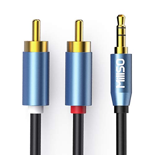 MillSO Cinch auf Klinke Kabel Stereo Audio Aux 3,5mm Klinke zu 2 Chinch RCA Y Kabel (Vergoldet Metall Stecker, Doppelte Schirmung) - 2M von MillSO