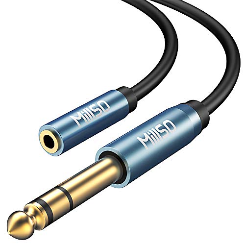 MillSO Klinke Adapter 3,5mm Klinkenkupplung auf 6,35mm Klinkenstecker Stereo Audio 6.35mm auf 3.5mm Klinkenkabel Auxiliary Anschlussstecker für Kopfhörer, Lautsprecher und HiFi Anlage - 2M von MillSO
