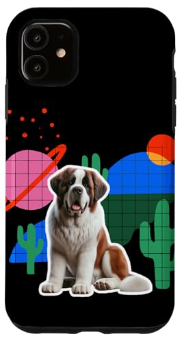 Hülle für iPhone 11 Bernhardiner-Wüstenmotiv Hund von Miller Sye