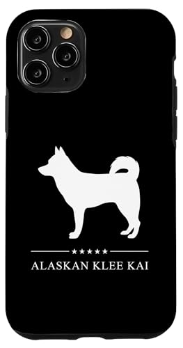 Hülle für iPhone 11 Pro Alaskan Klee Kai Hund, weiße Silhouette von Miller Sye