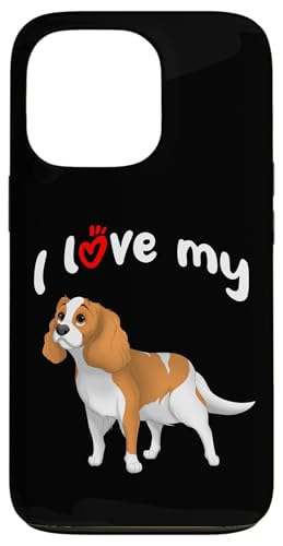 Hülle für iPhone 13 Pro Ich liebe meinen Cavalier King Charles Spaniel Hund von Miller Sye