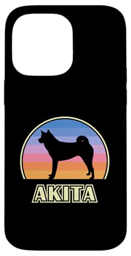 Hülle für iPhone 14 Pro Max Akita Vintage-Hund bei Sonnenuntergang von Miller Sye