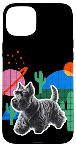 Hülle für iPhone 15 Plus Scottish Terrier Desert Design Hund von Miller Sye