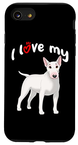 Hülle für iPhone SE (2020) / 7 / 8 Ich liebe meinen weißen Bullterrier-Hund von Miller Sye