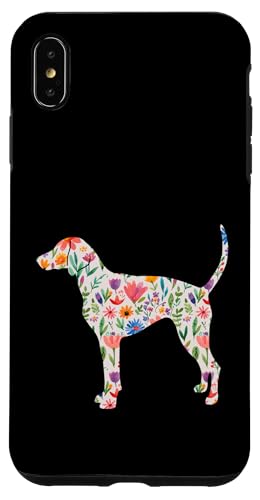 Hülle für iPhone XS Max American Foxhound Aquarell Blumen Design von Miller Sye