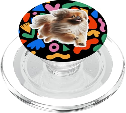 Pekinese Buntes Design Hund PopSockets PopGrip für MagSafe von Miller Sye