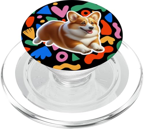 Pembroke Welsh Corgi Buntes Design Hund PopSockets PopGrip für MagSafe von Miller Sye