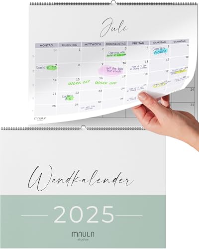 Kalender 2025 Wandkalender 2025 - Kalender 2025 Pastell - Familienplaner Januar bis Dezember 2025 - Großer Monatskalender 2025 - Familienkalender 2025 mit Jahreskalender WC004_Pastel_25_D von Milula Studios