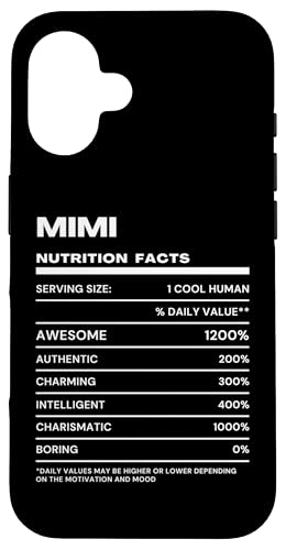 Hülle für iPhone 16 Mimi Durchschnittliche Nährwerte Name Lustig von Mimi Nutrition Facts Name Funny Birthday