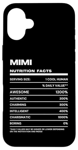 Hülle für iPhone 16 Plus Mimi Durchschnittliche Nährwerte Name Lustig von Mimi Nutrition Facts Name Funny Birthday