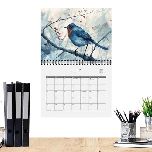 2025 Calendar Birds, Monthly Family Planner, Kitchen Wall Calendar, Study Room Calendar, Bird Themed Calendar, Birds Monthly Planner, Nature Calendar Birds, 2025 Wall Organizer, Birds Art Calendar von Mimoqk