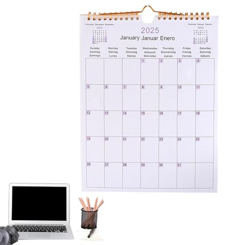 2025 Wandkalender: Mehrsprachiger monthly Planner mit familienfreundlichem Design, 12-month Schedule Board Ideal für Christmas, Meetings, And Tagesplaner, mehrsprachig 2025, Wandkalender: von Mimoqk