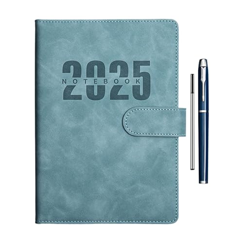 Goal Setting Notepad, Business Planner Notebook, Leather Agenda Planner, Start Anytime Planner, 2025 Leather Cover Agenda Notebook Daily Start Anytime Goal Setting Planner for Business and School von Mimoqk