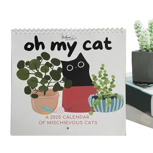 Mimoqk Mischievous Cat Kalendar, Monthly Cat Planner, 12-Month Wandkalender, Naughty Cat Kalendar, Home and School Planner, Cat-Themed Monthly Kalendar, Mischievous Cat Calendar for Home and School U von Mimoqk