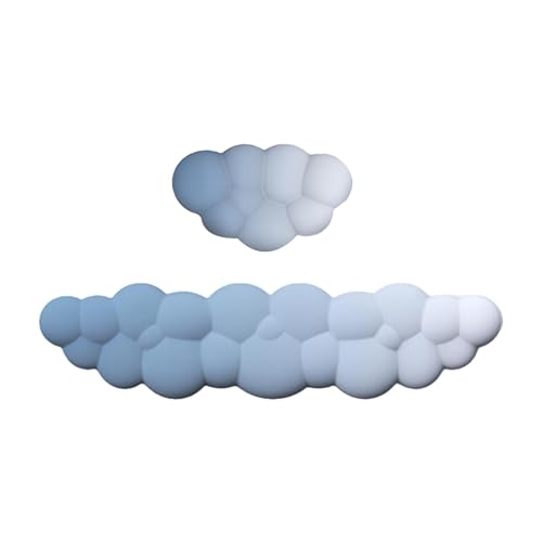 Mimoqk Tastatur Cloud-Tastatur, Handgelenkauflage, Cloud-Tastatur, 2-teilig, komfortable Handgelenkauflage aus -Schaum, niedliche Tastaturauflage, bequeme Tastaturauflage aus Schaumstoff von Mimoqk