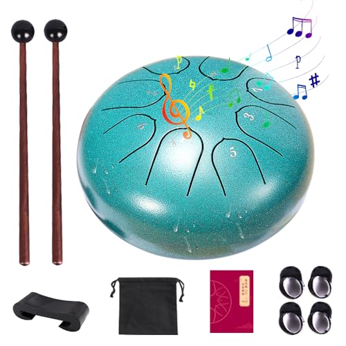 Mineup Regentrommel für den Außenbereich, 6 Zoll 8 Töne Tongue Drum, C Key Rain Drum für Garten, Wasserdicht Zungentrommel, Ch-akra-Trommel für Regen im Freien, für Meditation Yoga Klangheilung von Mineup