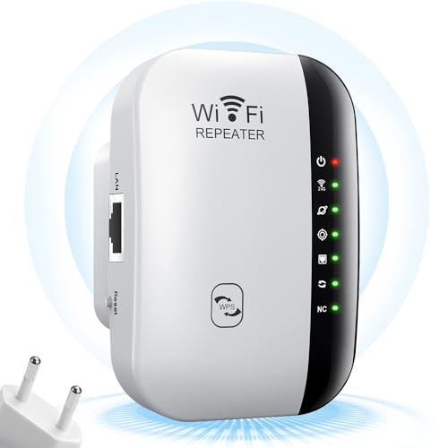 Mineup WLAN Verstärker, WLAN Repeater 300 Mbit/s 2.4 GHz, WiFi Extender Booster, WLAN Repeater Verstärker, Internet Verstärker bis zu 3000qm mit Repeater/AP Modus und WPS-Funktion, 1-Tap Setup von Mineup