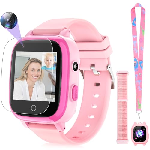 Mingfuxin 4G Smartwatch für Kinder, wasserdichte Kinder Smart Watch Telefon Uhr mit GPS-Tracker, WLAN Video Telefonanruf, SOS, Schrittzähler, Kamera, Schulmodus, Geo-Zaun für 4–12 Jungen Mädchen von Mingfuxin