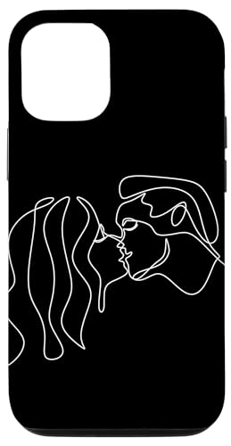 Hülle für iPhone 15 Ein einzeiliges romantisches Paar, küssend, abstrakt, minimalistisch von Minimalism Art lovers