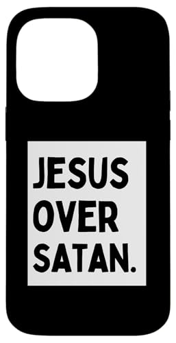 Hülle für iPhone 14 Pro Max Jesus über Satan - Minimalistischer christlicher religiöser Jesus von Minimalist Christian Apparel Jesus Merch Gifts