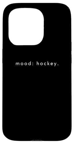 Hülle für iPhone 15 Pro Stimmungshockey - Lustiger minimalistischer Eishockey-Liebhaber von Minimalist Mood Apparel Gifts